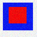 Squares, noisy.